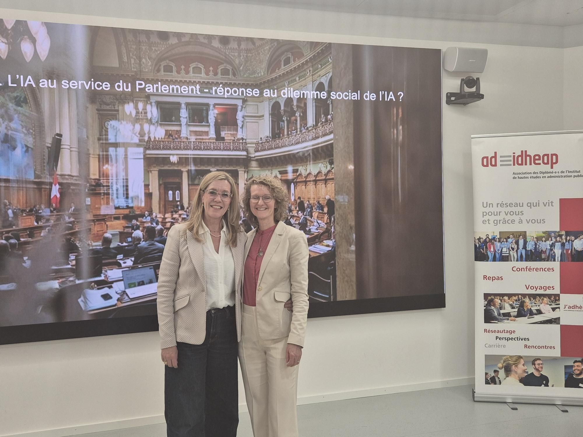 Dr. Jacqueline Kucera und Isabelle Chappuis an ihrer gemeinsamen Konferenz zu AI Governance & Leadership